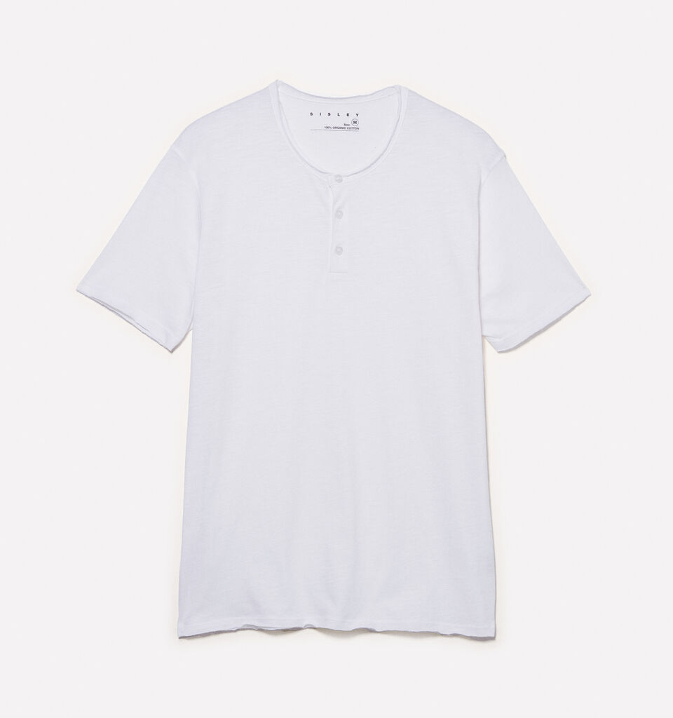 T-shirt Henley blanc - t-shirts à manches courtes pour homme - Blanc | Sisley image number 5